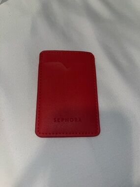 Sephora Red Adhesive Card Holder with Embossed Logo